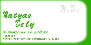 matyas dely business card